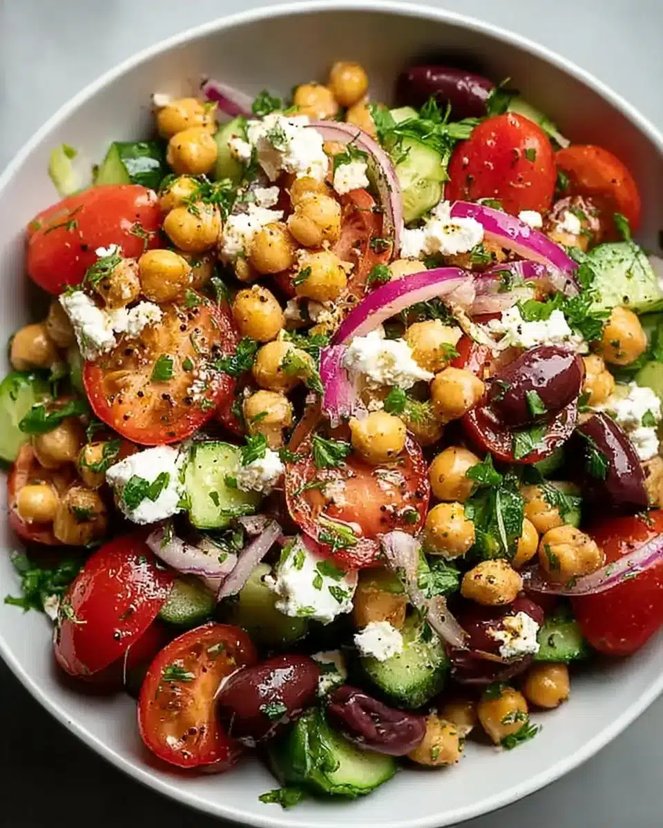 Best Mediterranean Chickpea Feta Salad Recipe