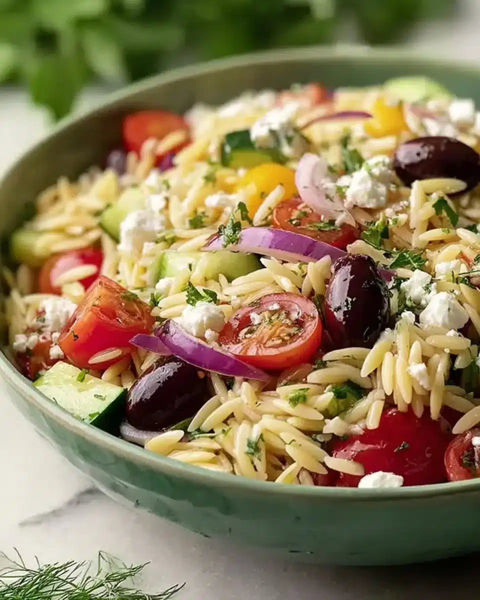 Juicy Mediterranean Orzo Pasta Salad