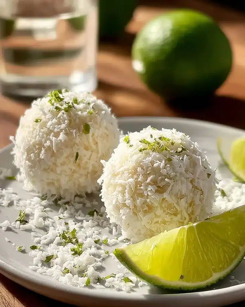 Delicious no-bake margarita balls made with lime and tequila zest.
