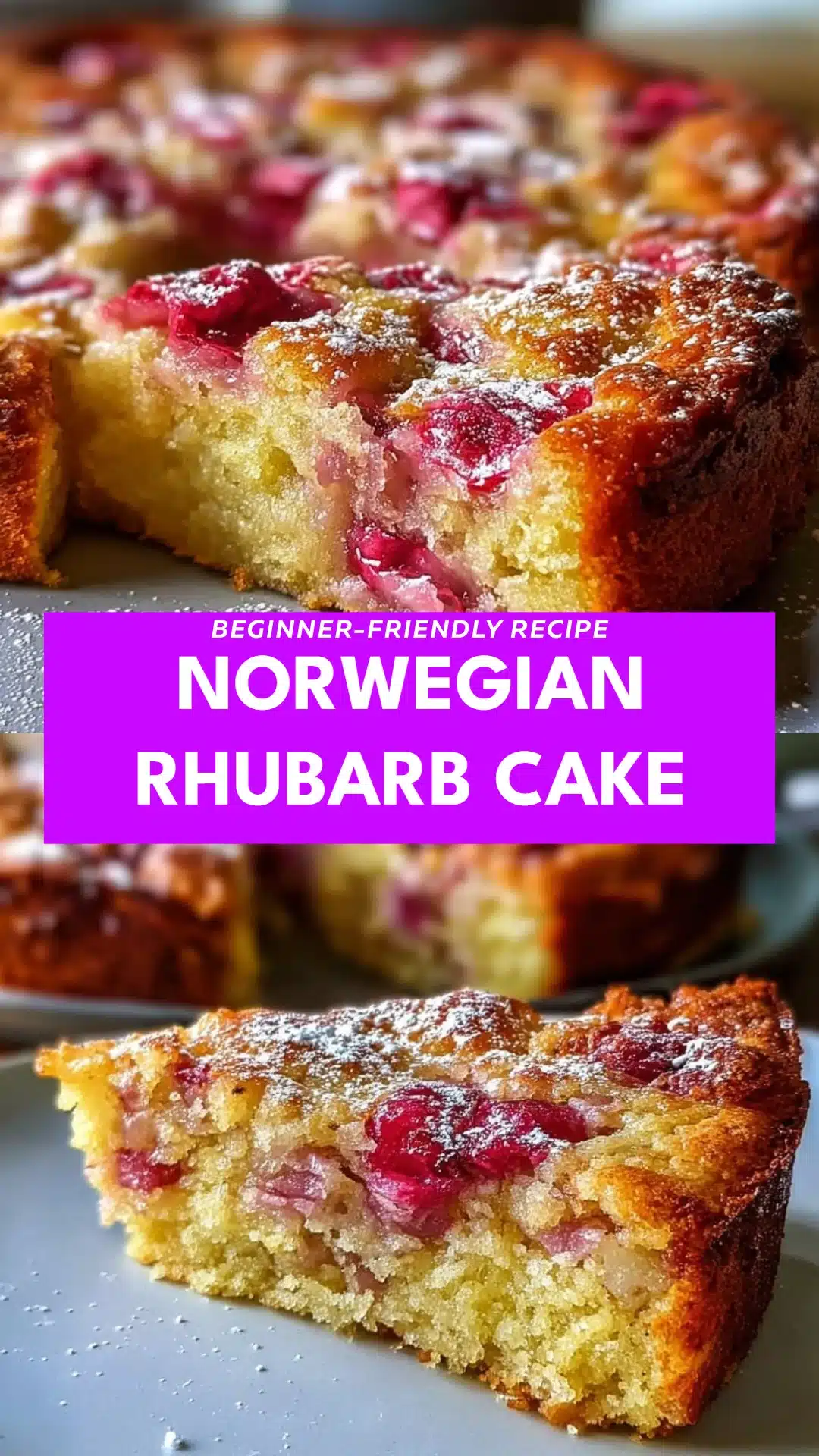 Norwegian Rhubarb Cake