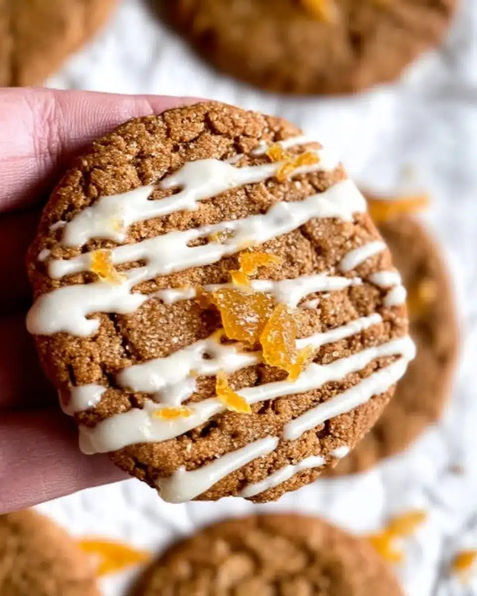 Freshly baked Orange Ginger Cookies with zest and spice.