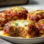 Delicious oven-baked cabbage burgers served on a plate with toppings