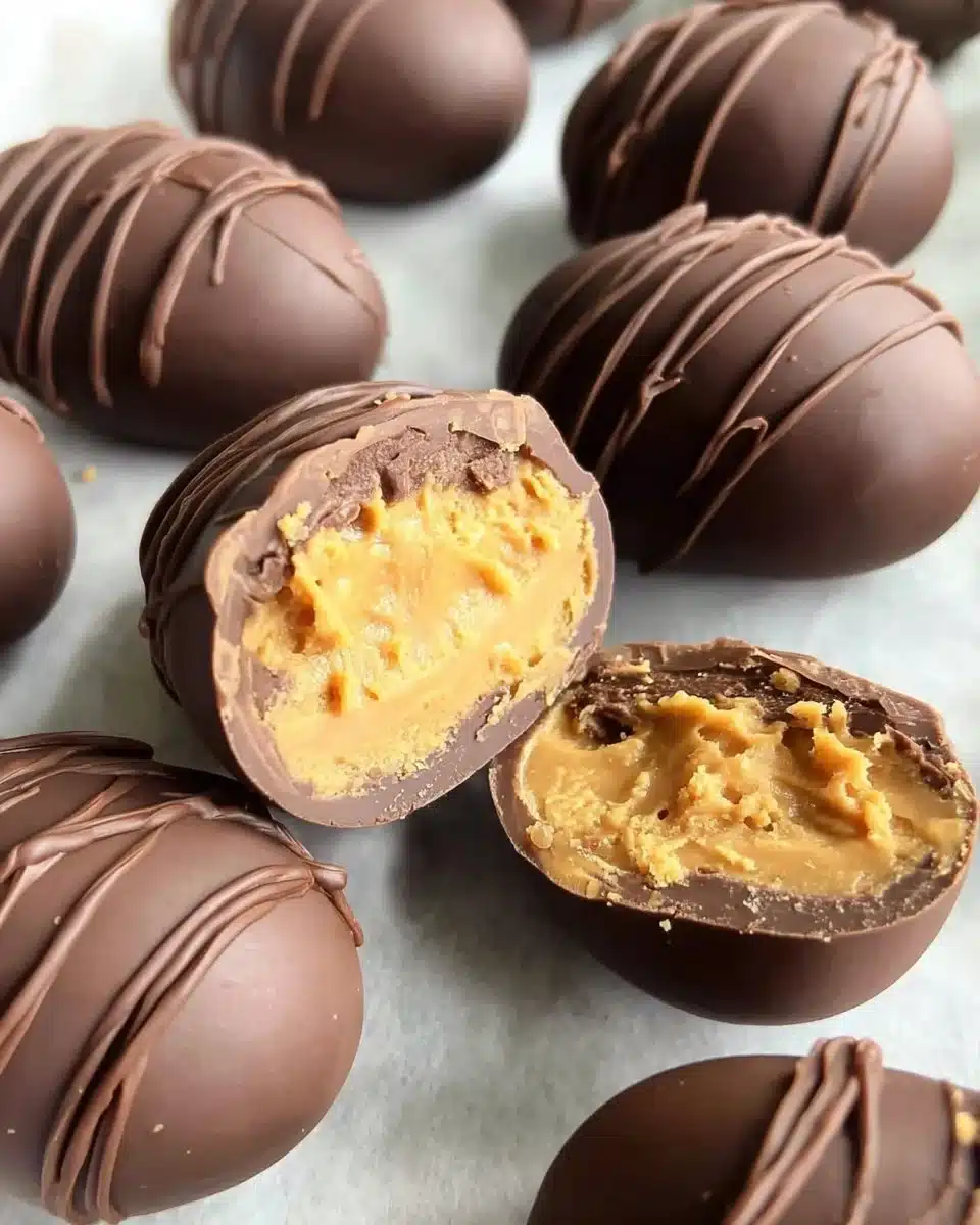 Delicious homemade Peanut Butter Eggs ready to be enjoyed for Easter or any festive occasion