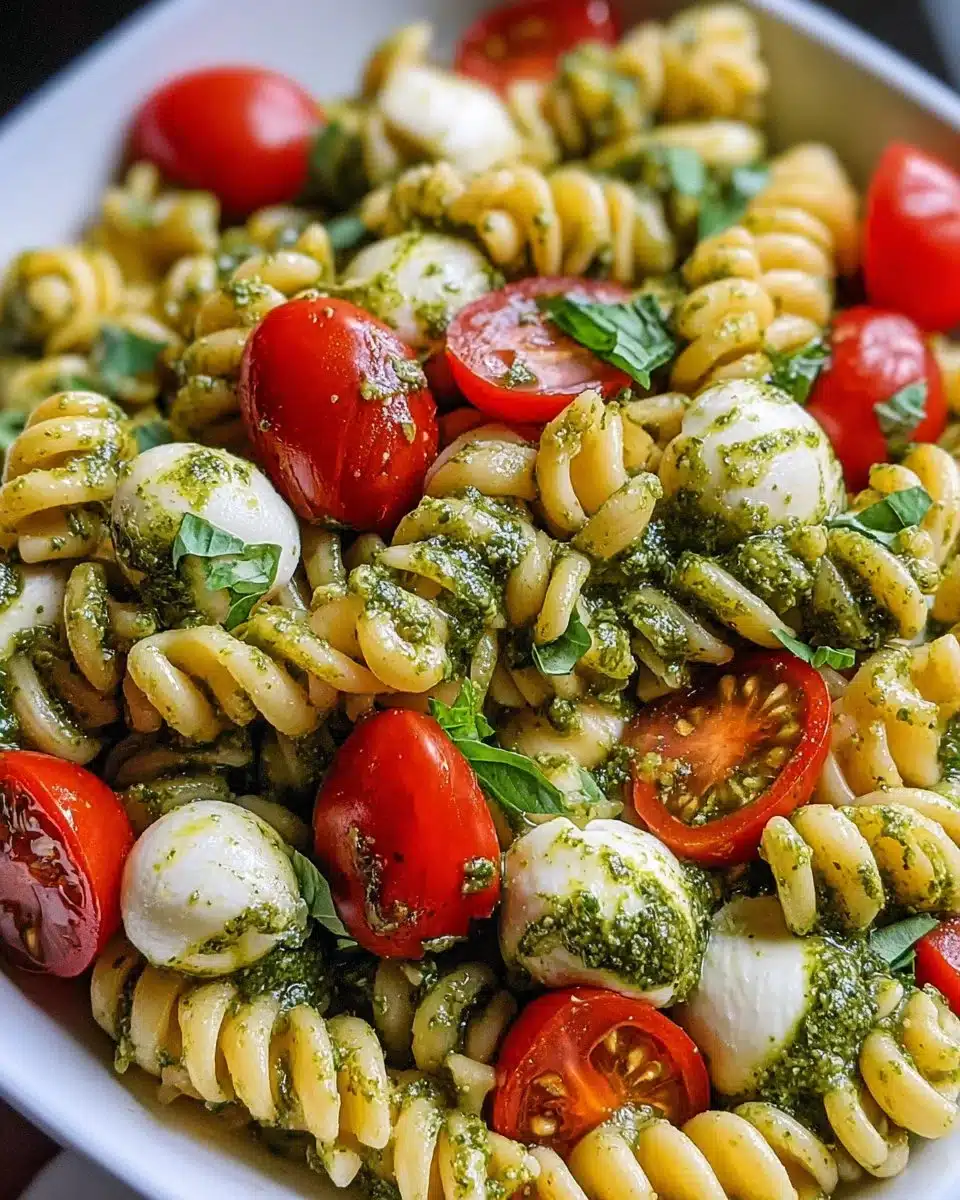 Pesto Caprese Pasta Salad