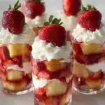Quick Strawberry Shortcake Cups with fresh strawberries and whipped cream