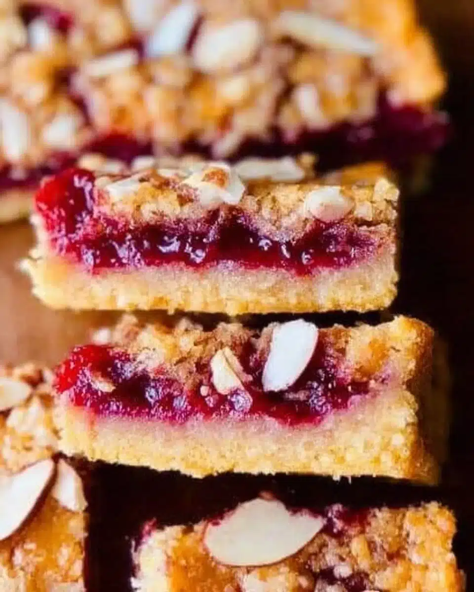 Raspberry Almond Shortbread Bars