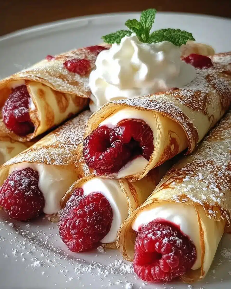 Raspberry Vanilla Cream Crepes