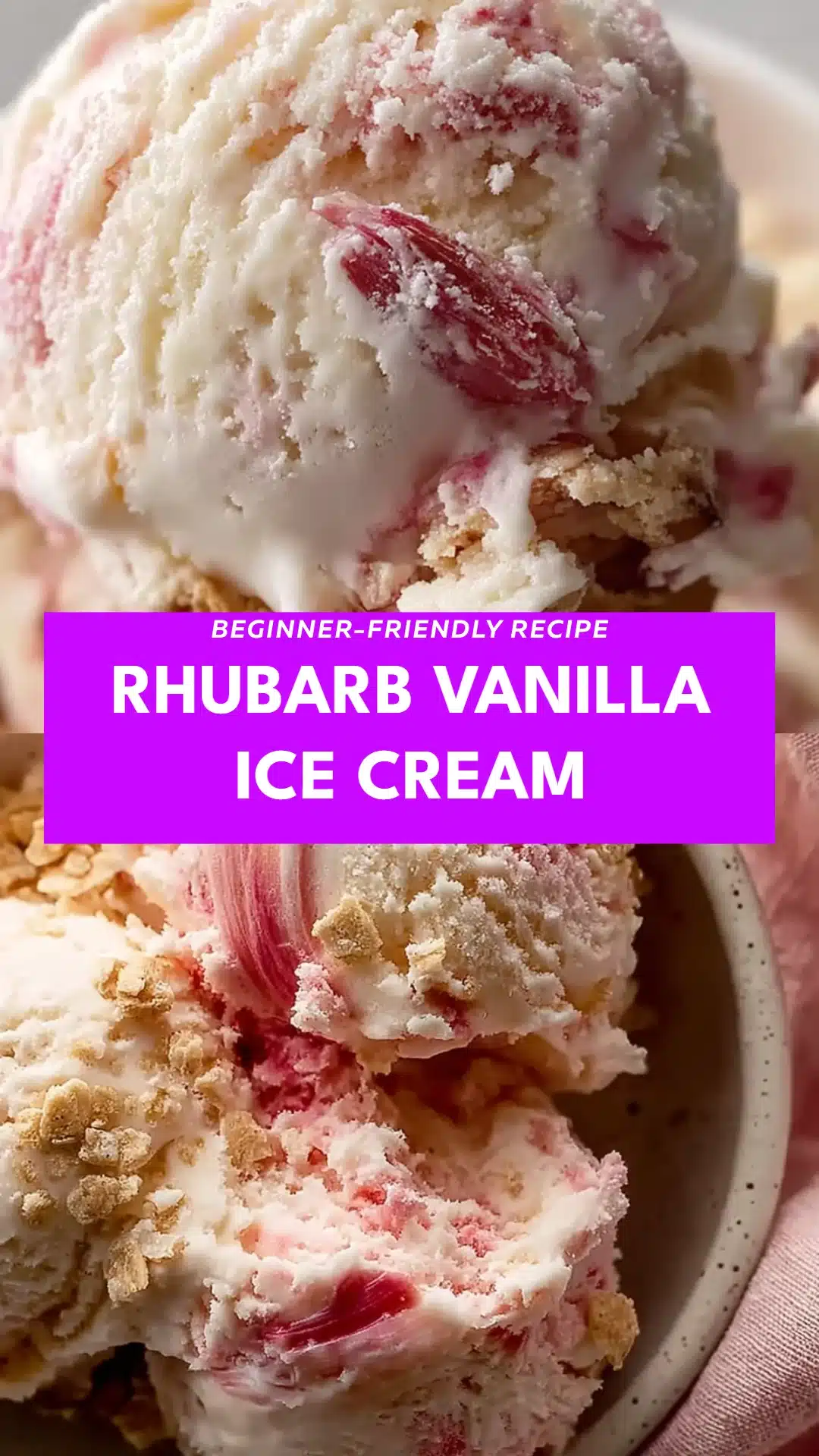 Rhubarb Vanilla Ice Cream