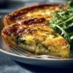 Savoury Impossible Pie served with fresh herbs and vegetables