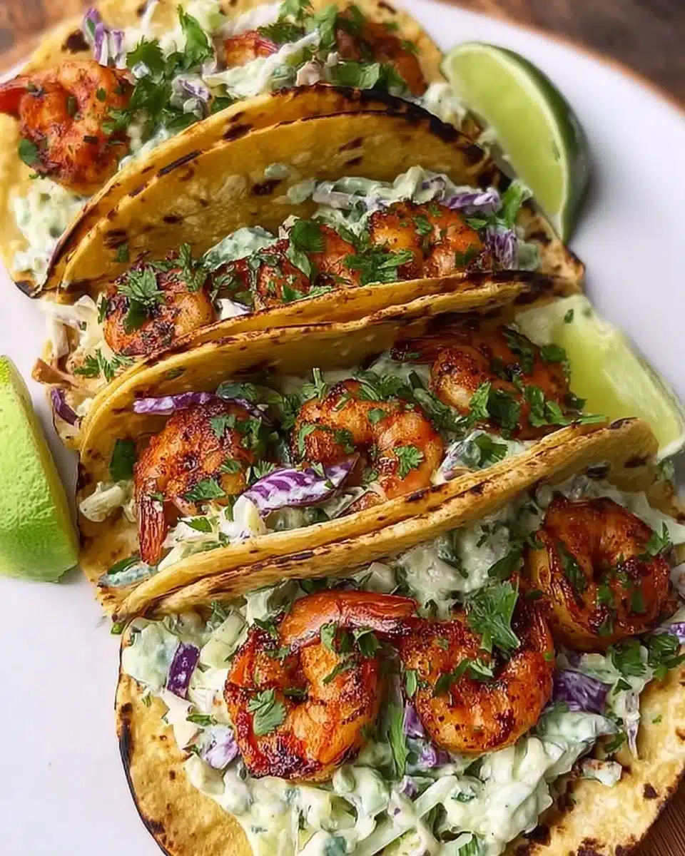 Shrimp Tacos with Cilantro Lime Slaw