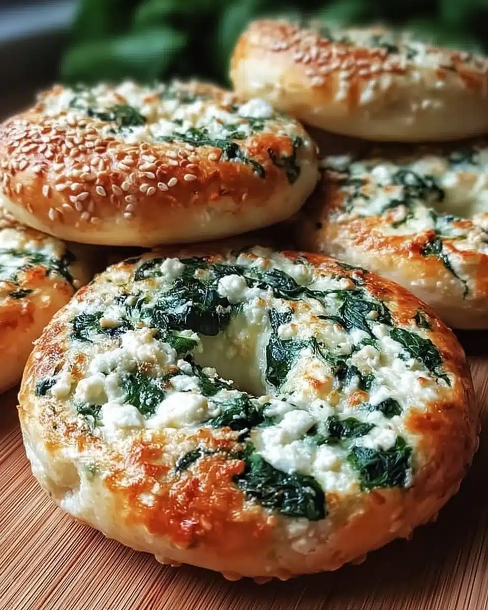 Spinach Cottage Cheese Flat Bagels: Healthy, Quick & Delicious