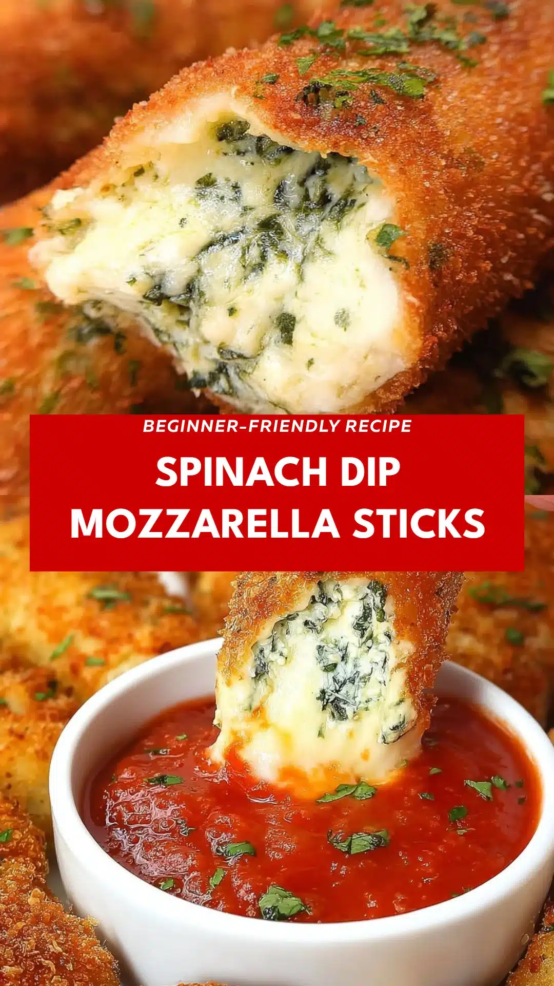 Spinach Dip Mozzarella Sticks