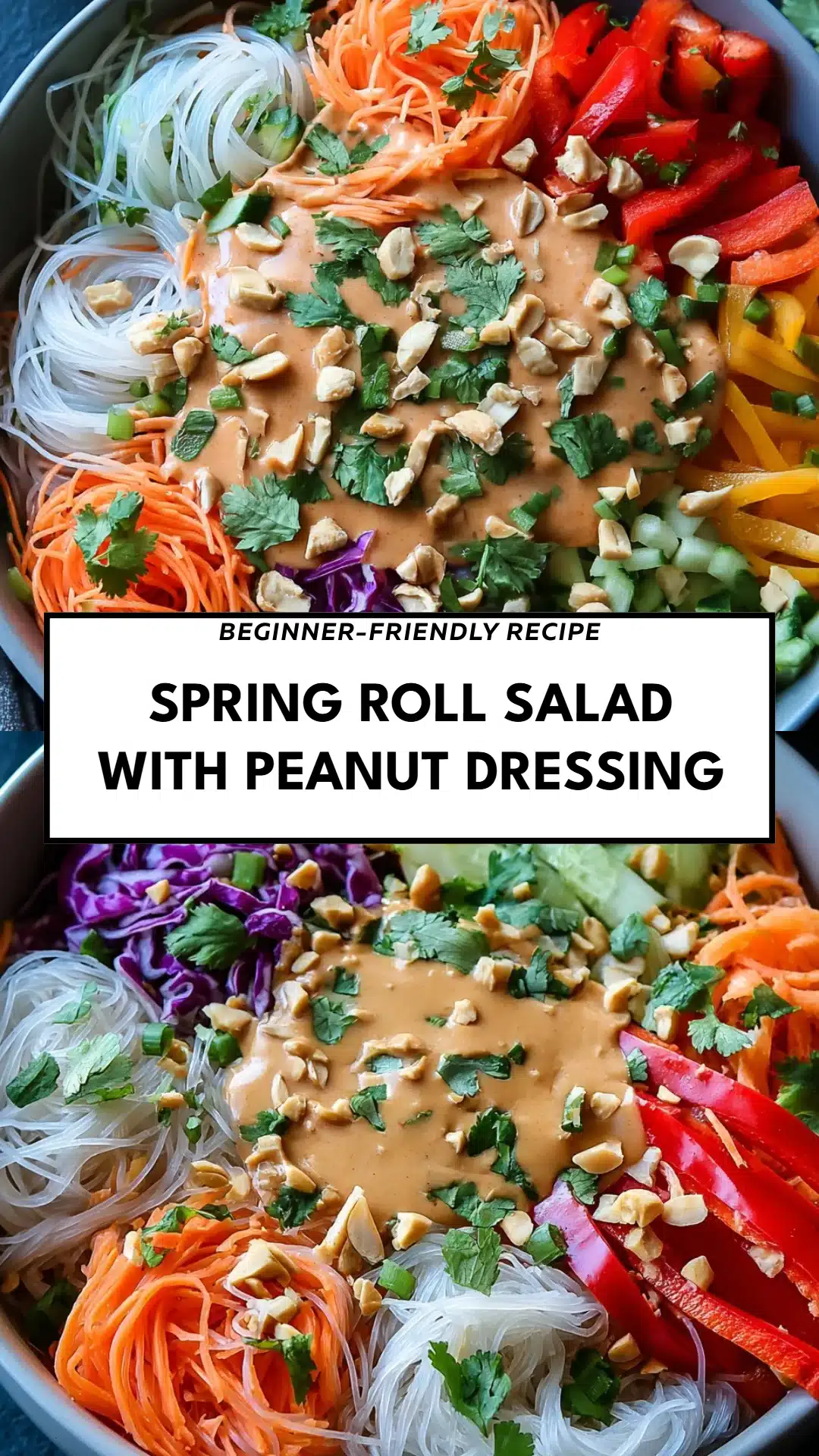Spring Roll Salad with Peanut Dressing