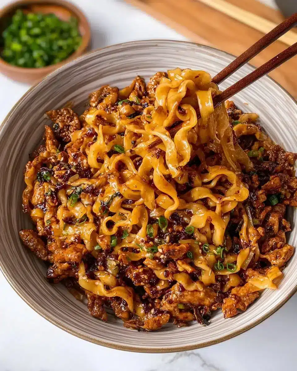 Sticky Garlic Chicken Noodles