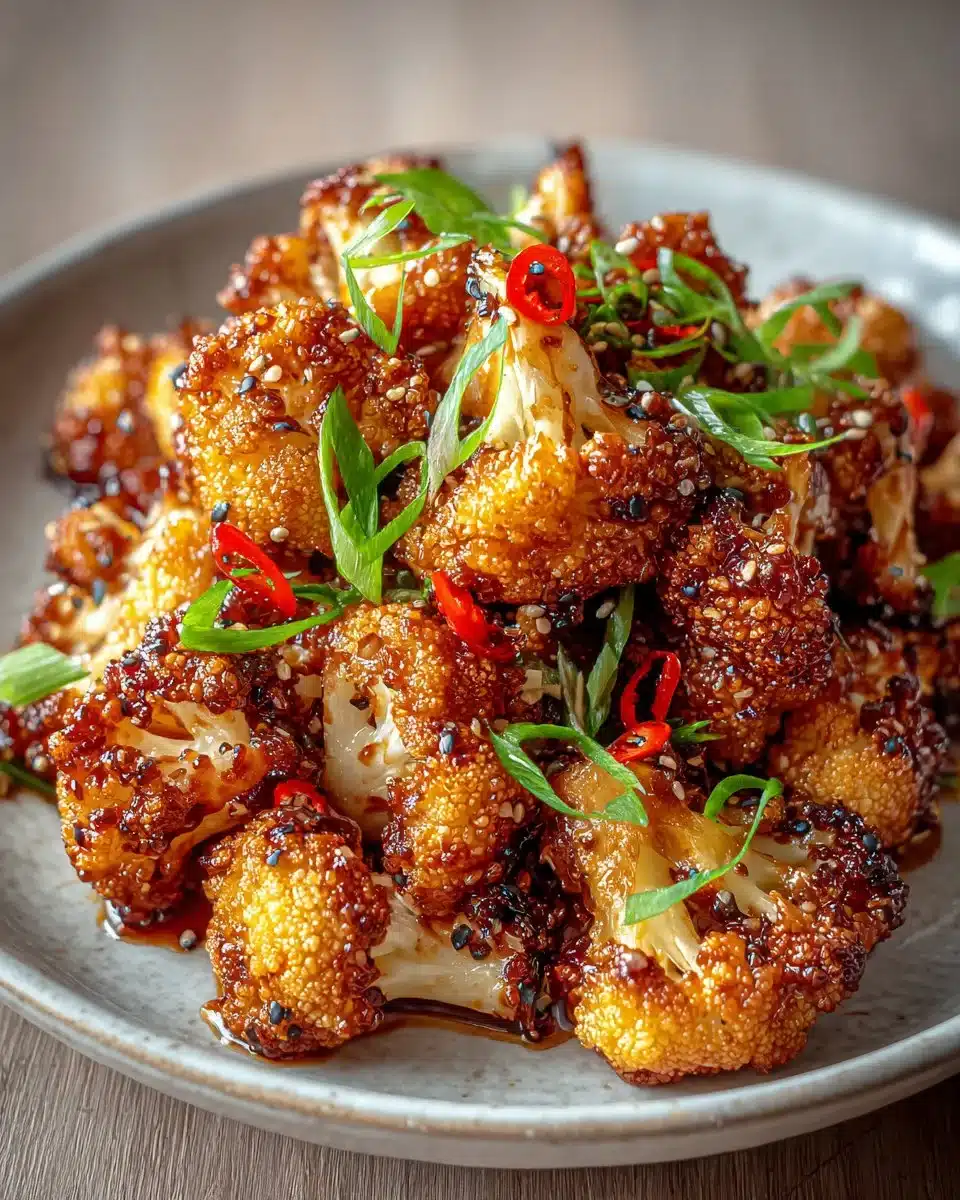 Amazing Sticky Honey Garlic Cauliflower