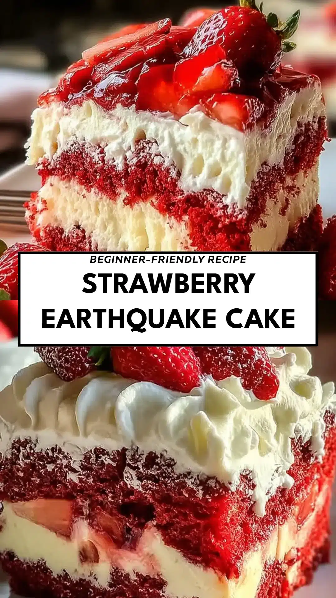 Strawberry Earthquake Cake