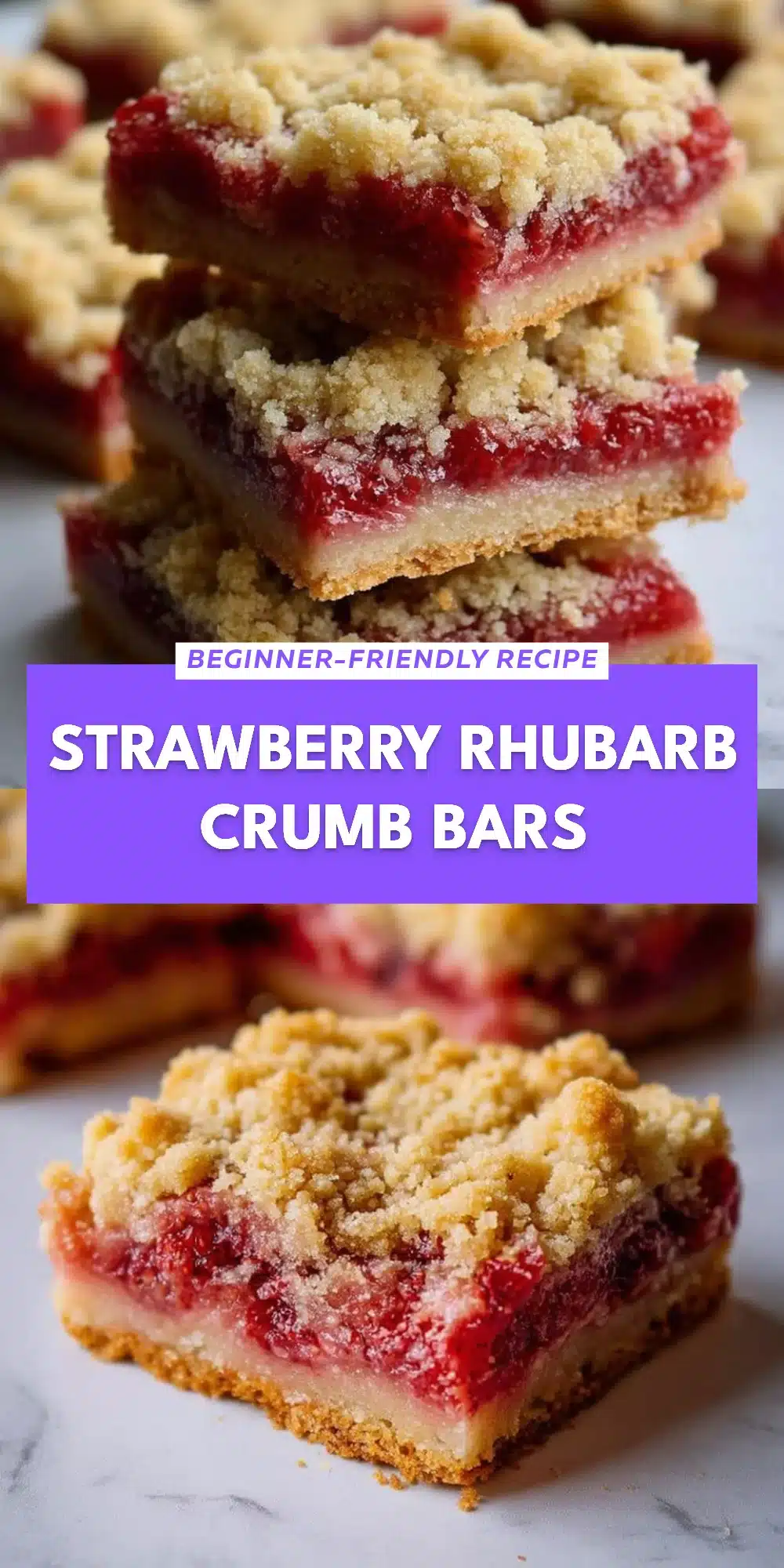 Strawberry Rhubarb Crumb Bars
