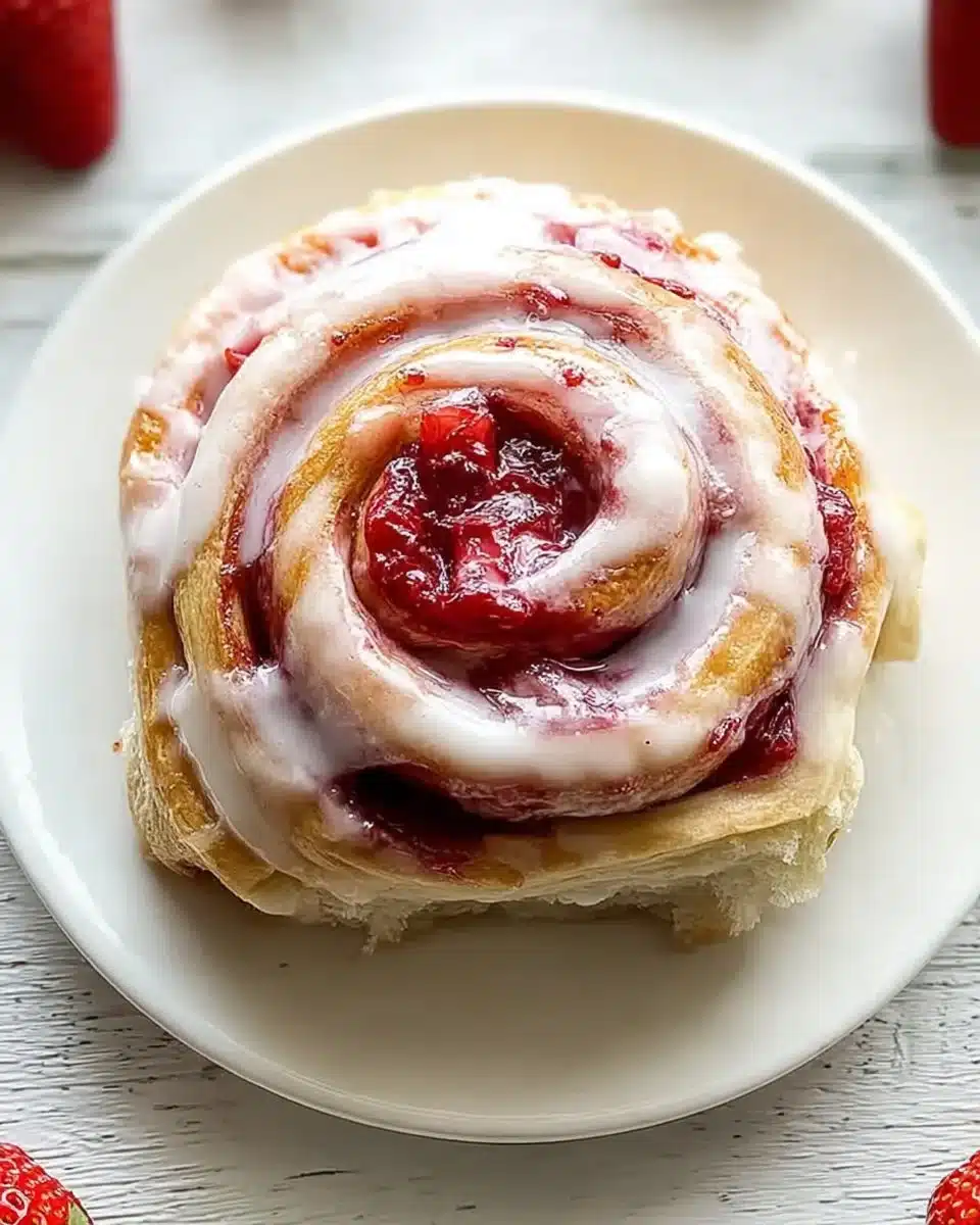 Delicious homemade Strawberry Rolls served on a plate