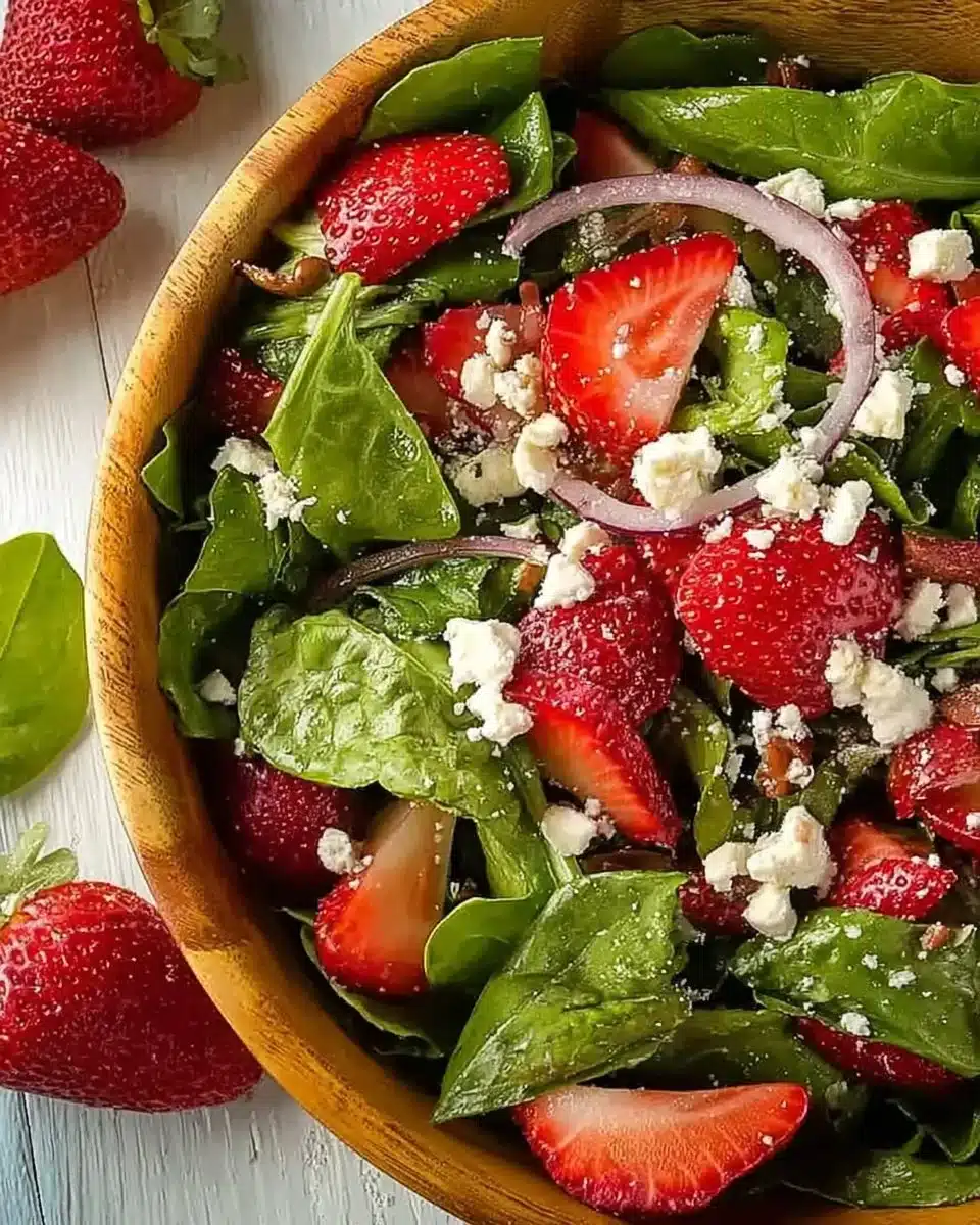 Crunchy Strawberry Romaine Feta Salad