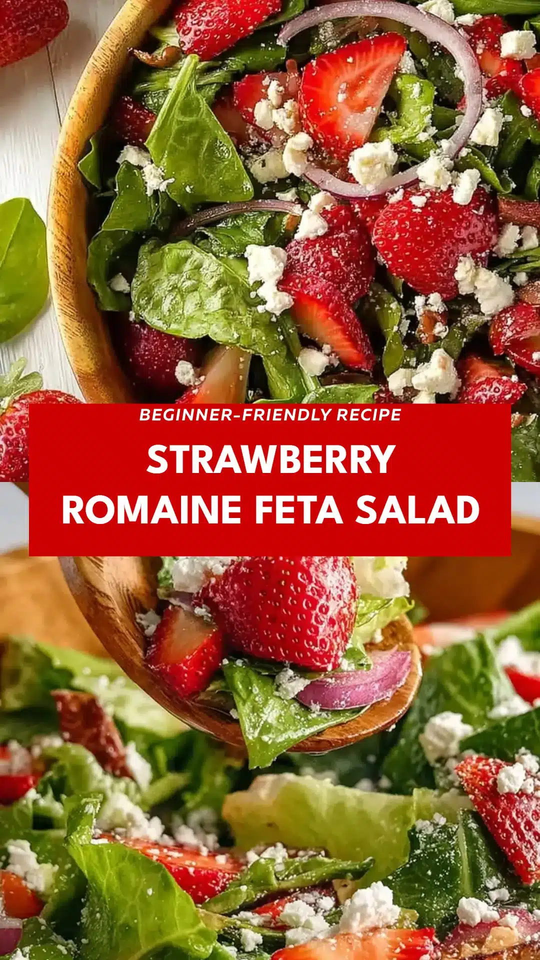 Strawberry Romaine Feta Salad