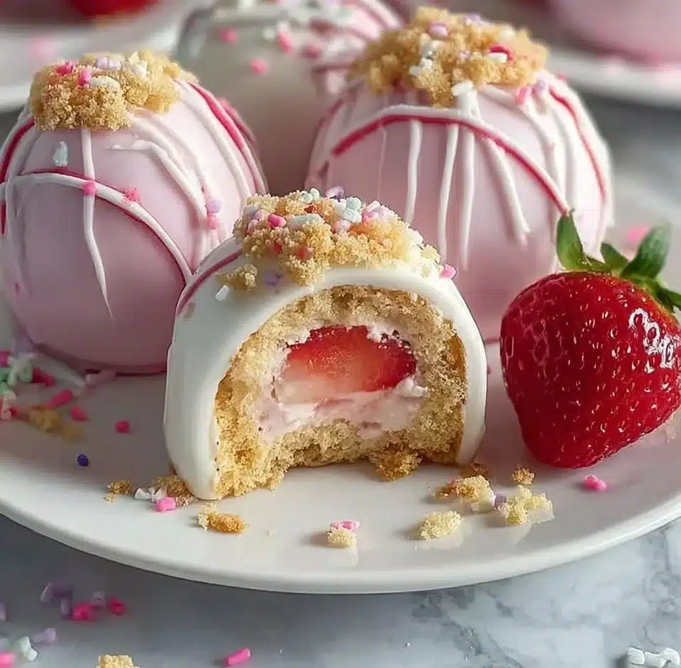 Strawberry Shortcake Easter Egg Bombs for festive dessert joy
