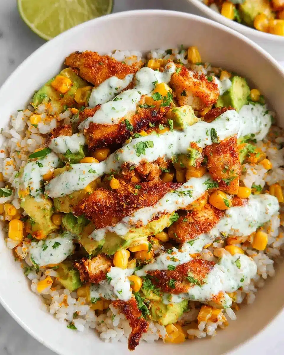 Street Corn Chicken Rice Bowl