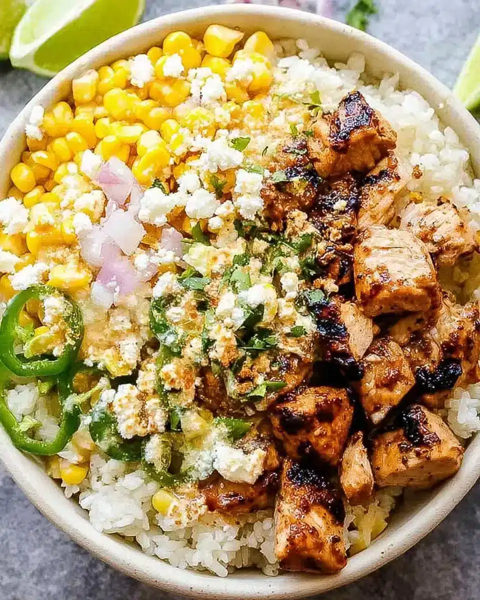 Street Corn Chicken Rice Bowl