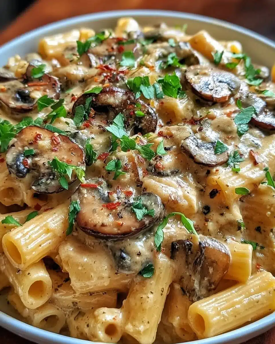Tuscan Mushroom Pasta Skillet