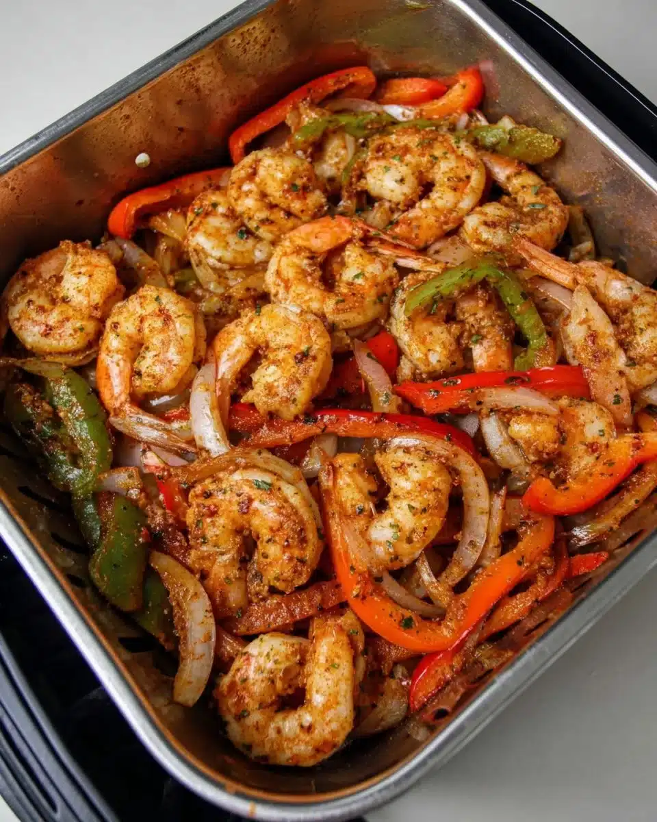 Easy Air Fryer Shrimp Fajita Tacos
