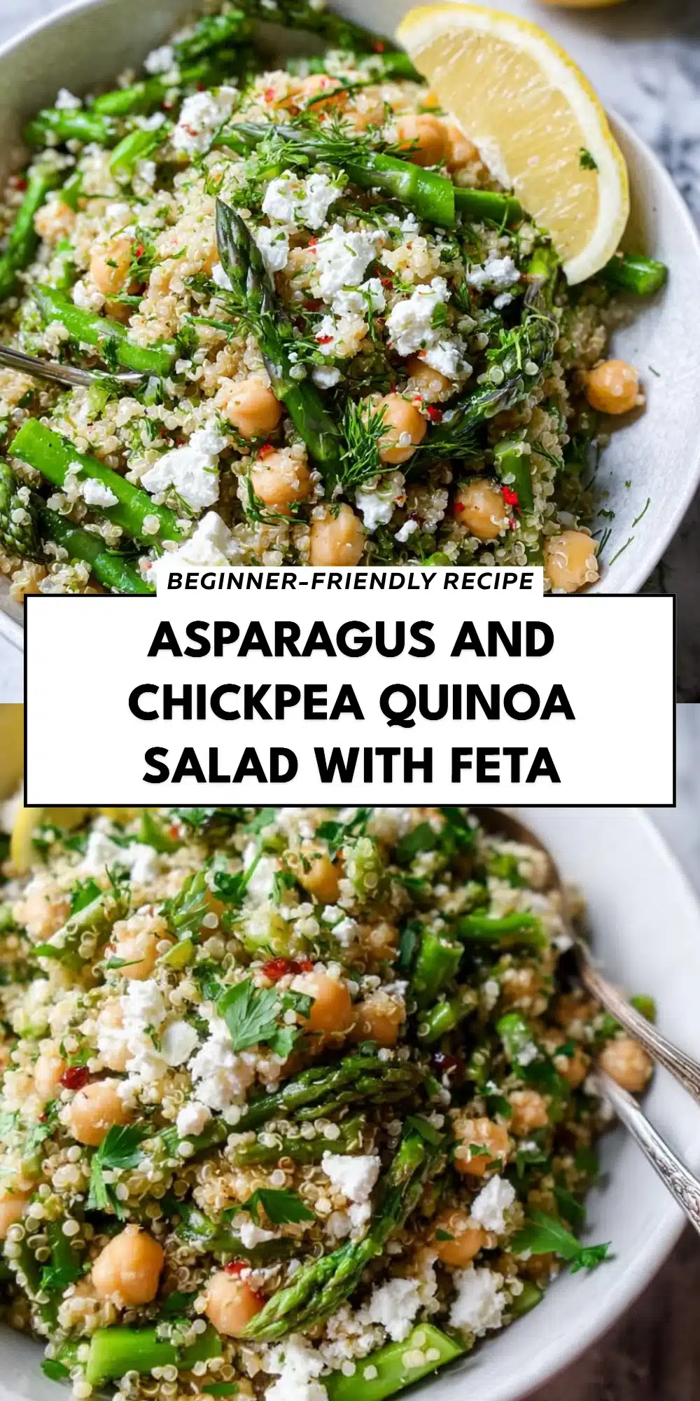 Asparagus and Chickpea Quinoa Salad with Feta