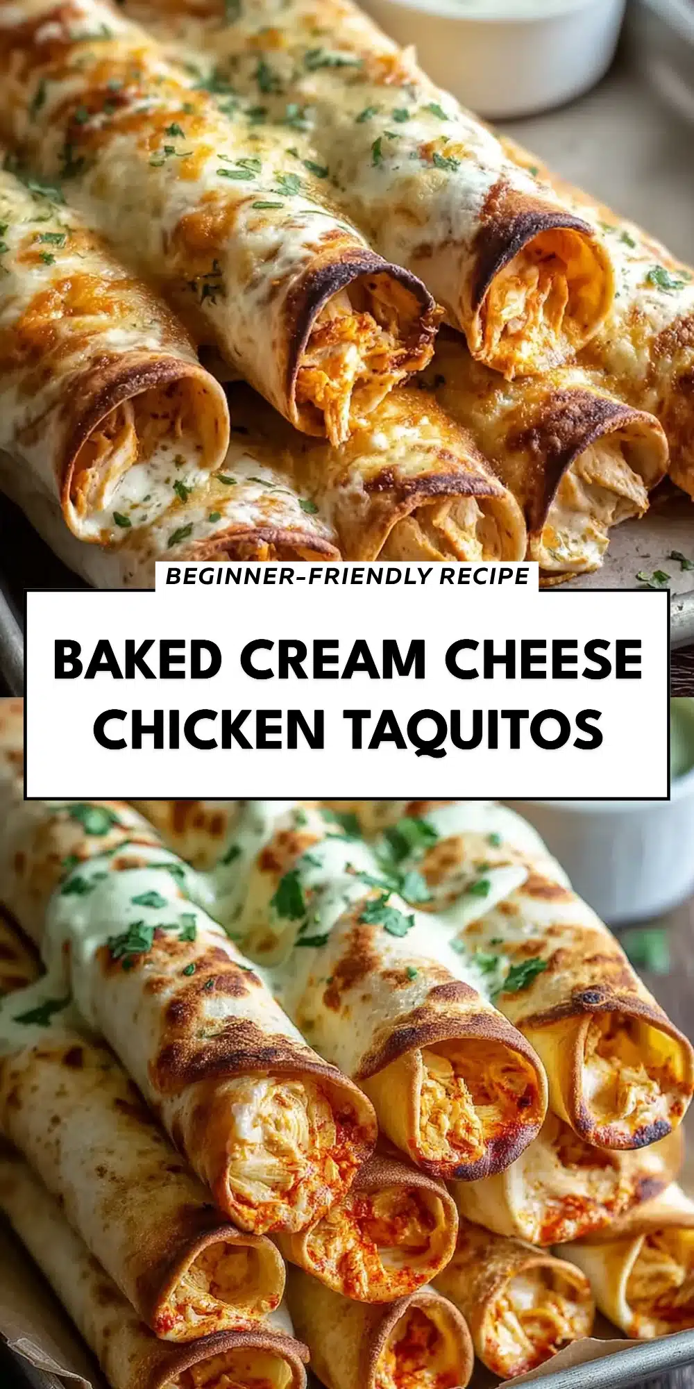 Baked Cream Cheese Chicken Taquitos