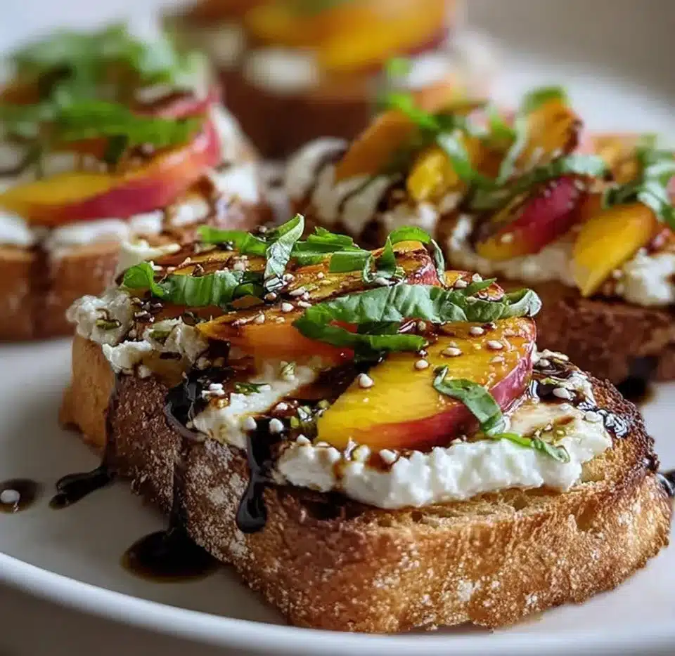 Balsamic Peach and Burrata Toast