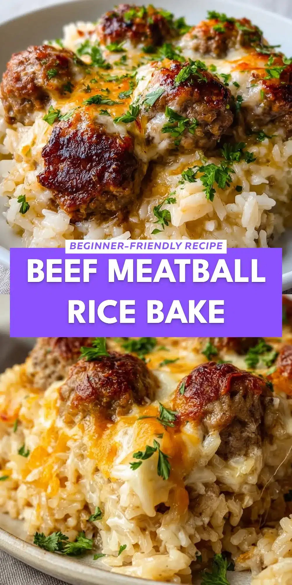 Beef Meatball Rice Bake