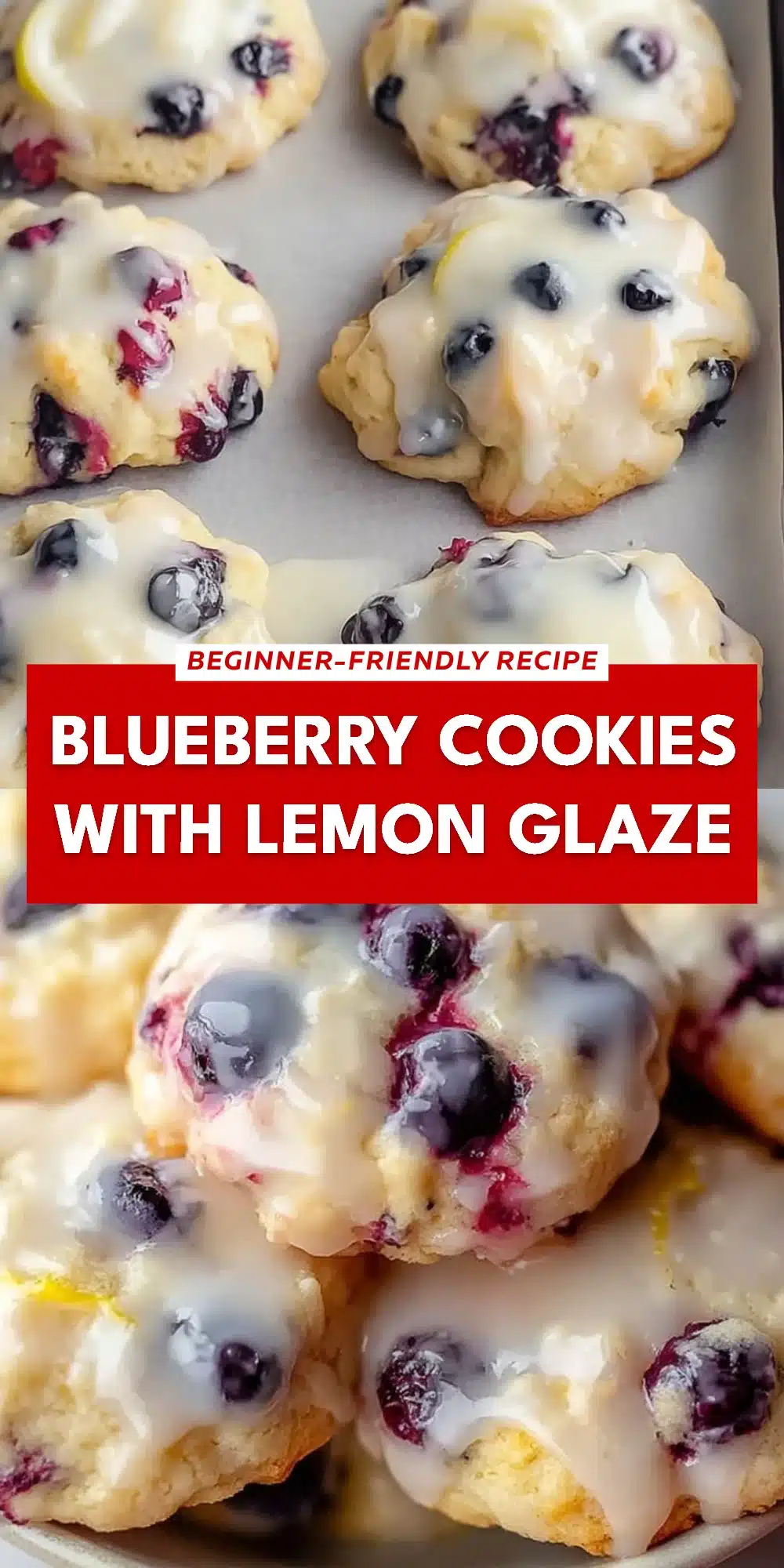 Blueberry Cookies with Lemon Glaze