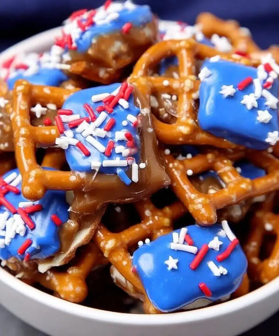 Delicious Caramel Pretzel Sandwiches with gooey caramel and crunchy pretzels
