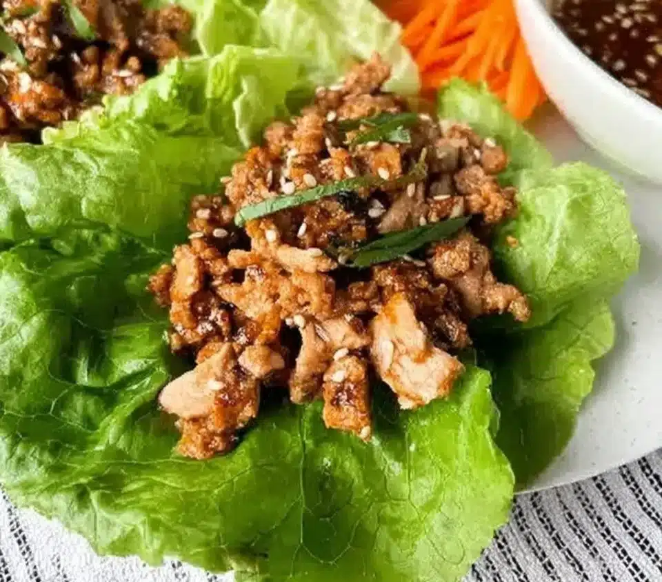 Delicious Chang's lettuce wraps served with savory filling and fresh lettuce
