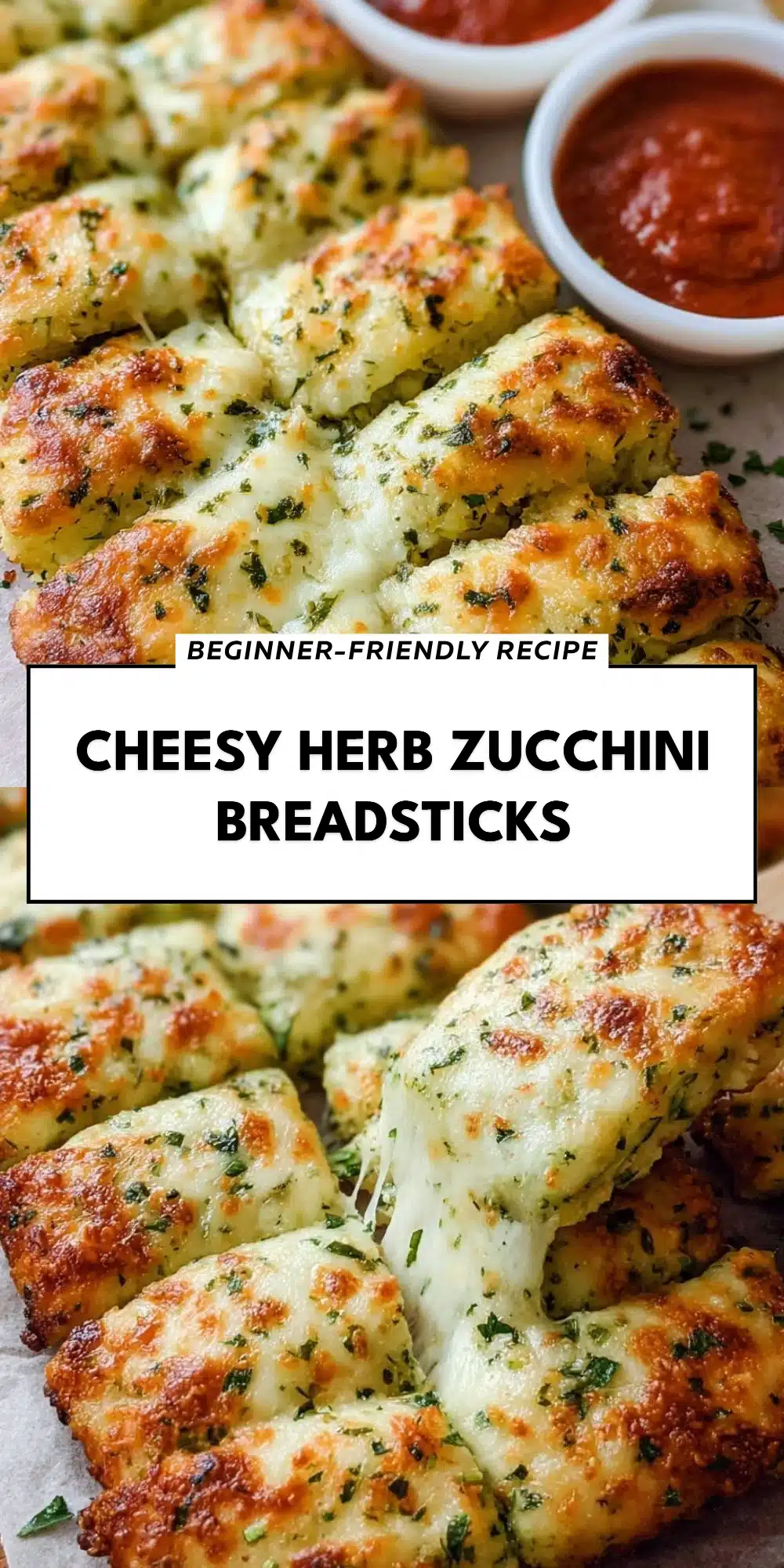 Cheesy Herb Zucchini Breadsticks