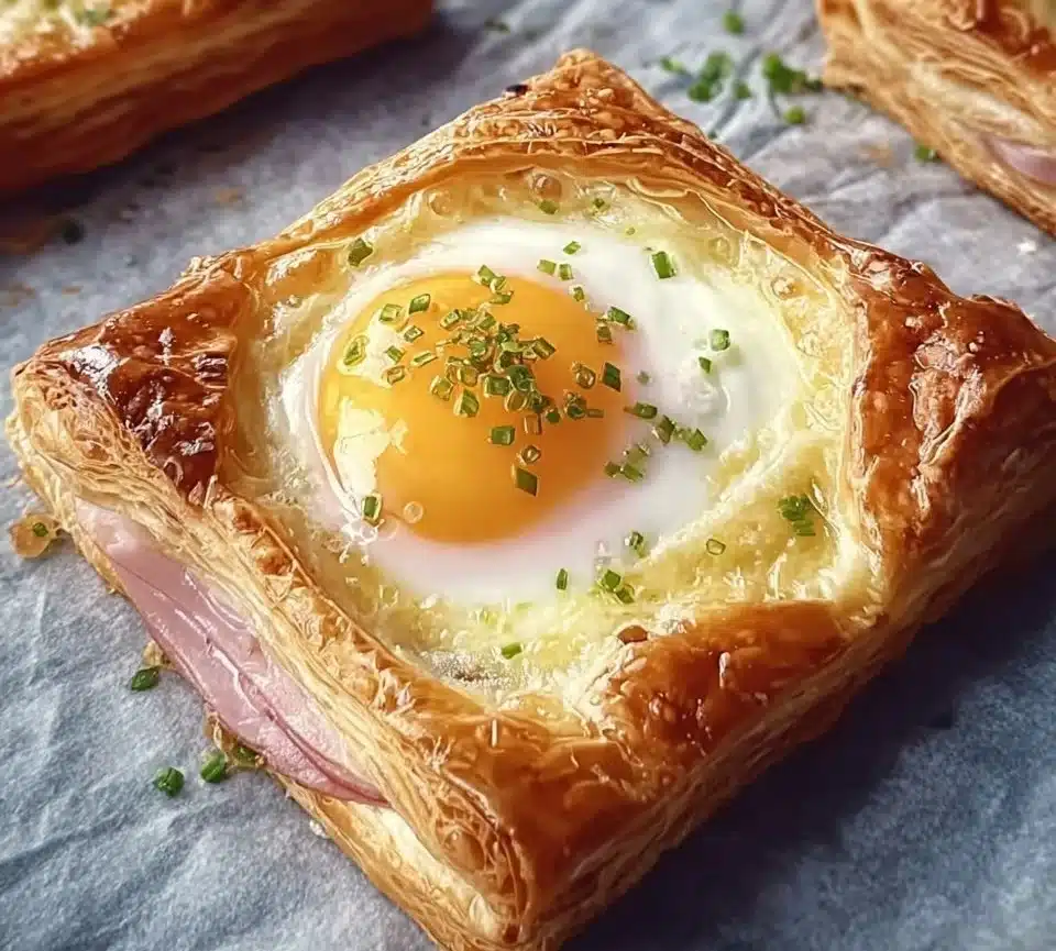 Cheesy Puff Pastry Croque Madame