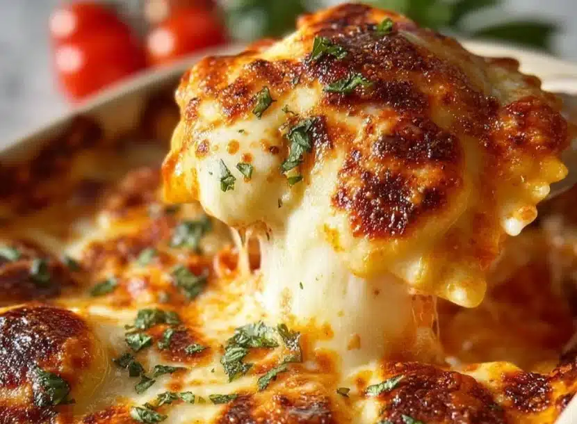 Delicious Cheesy Ravioli Bake