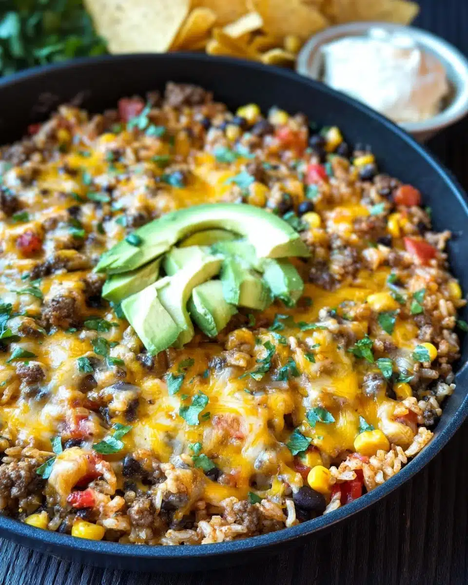 Cheesy Taco Rice Skillet