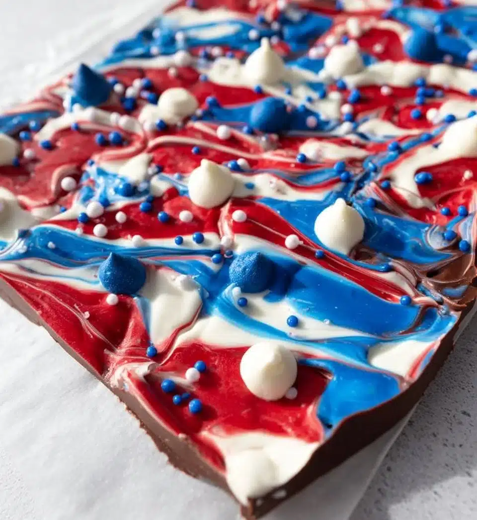 Delicious homemade chocolate bark with nuts and fruits