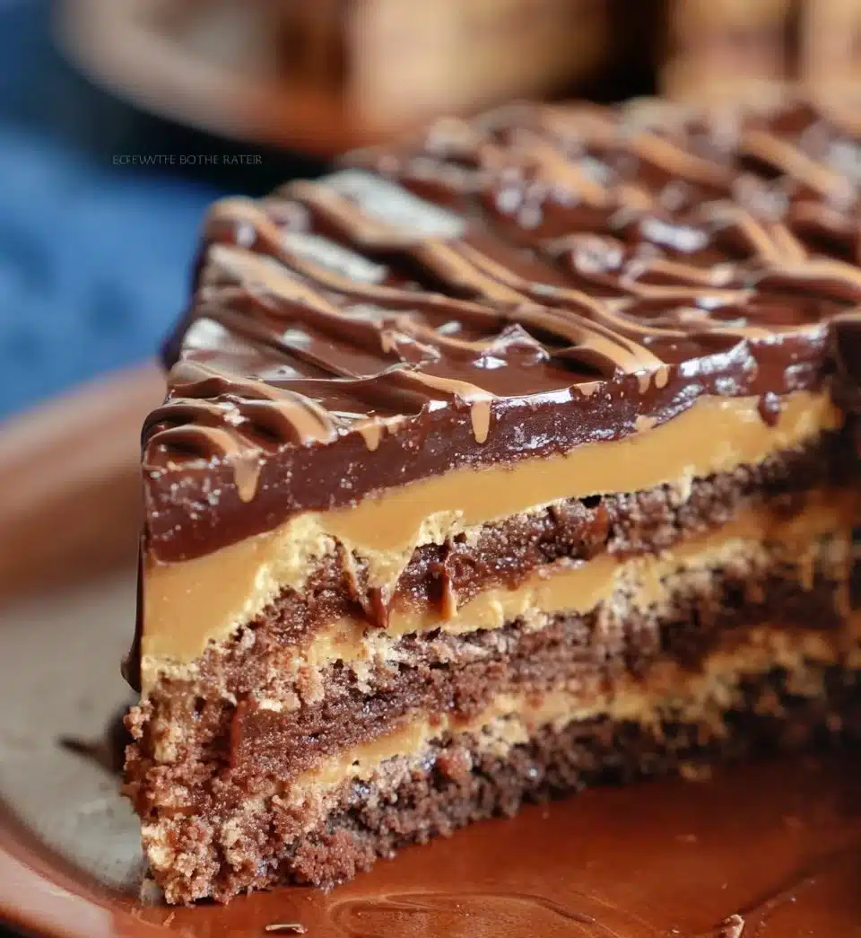 Delicious homemade chocolate cake with frosting and chocolate decorations