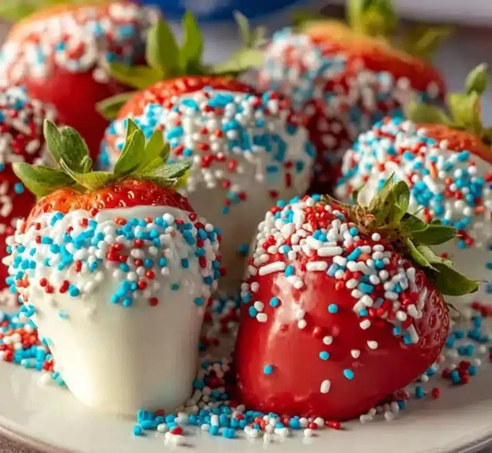 Delicious chocolate covered strawberries on a white plate