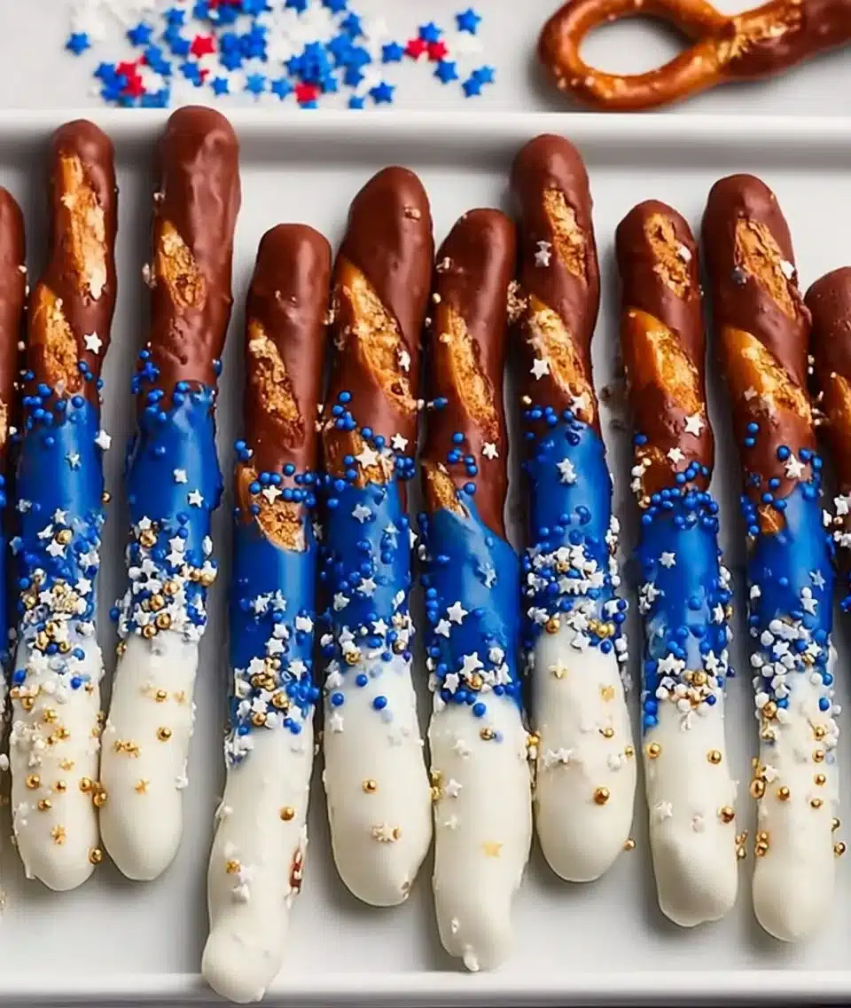 Chocolate Dipped Pretzel Rods