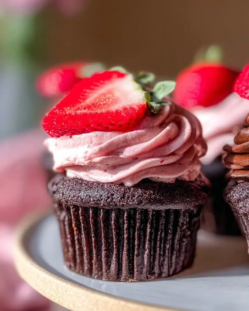 Chocolate Strawberry Cupcakes