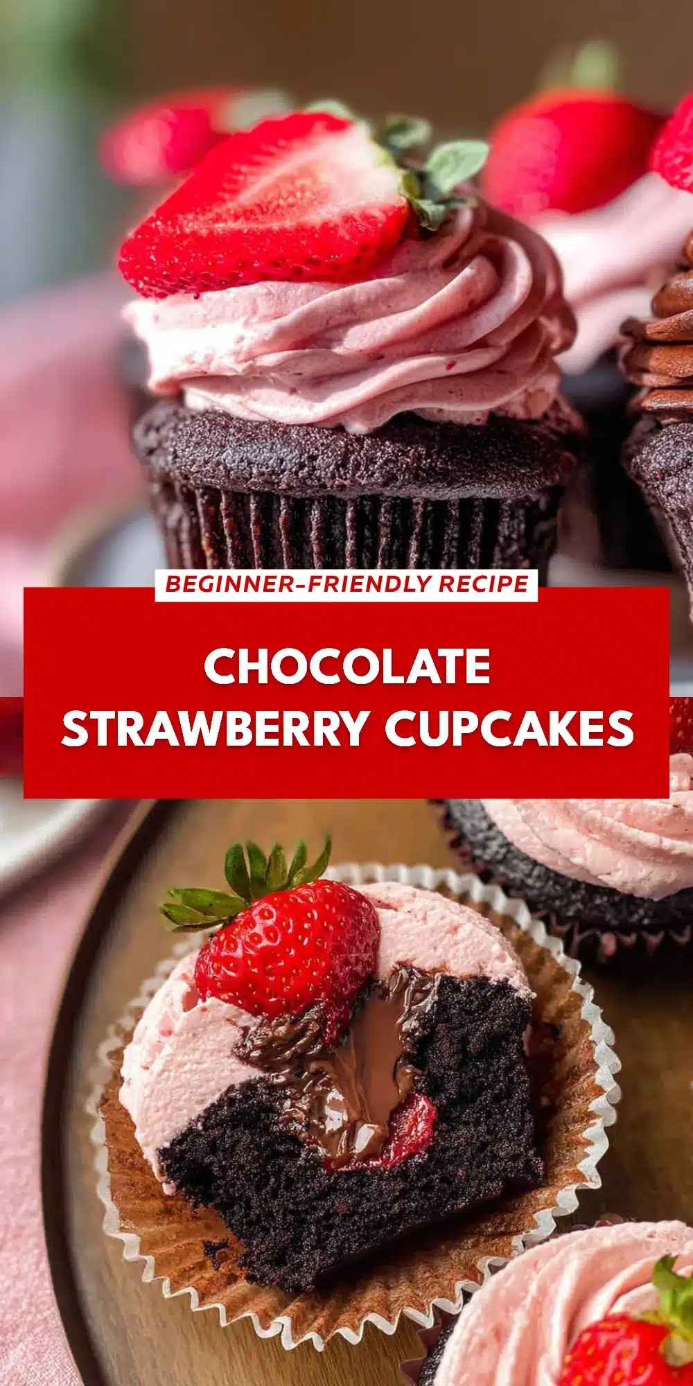 Chocolate Strawberry Cupcakes