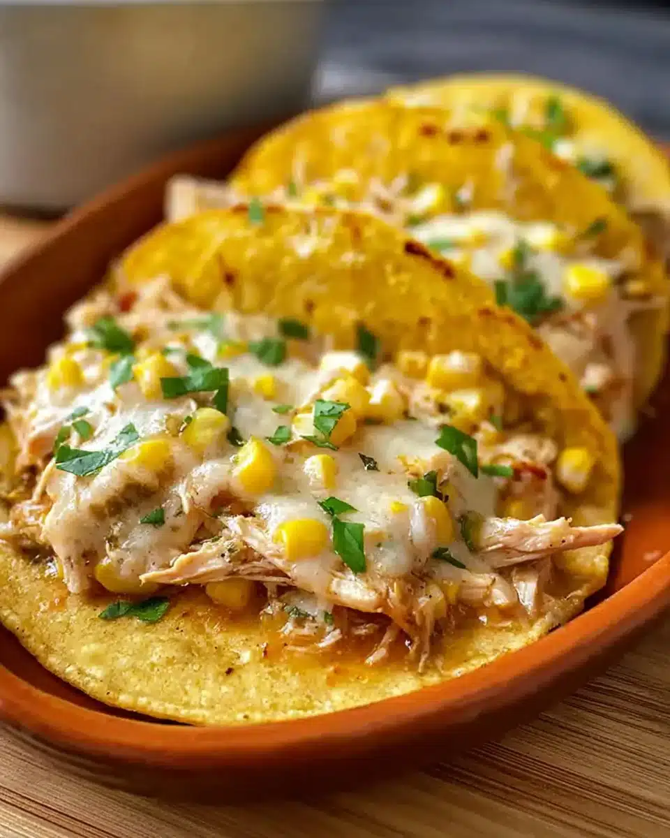 Corn Tortilla White Chicken Chili Tacos