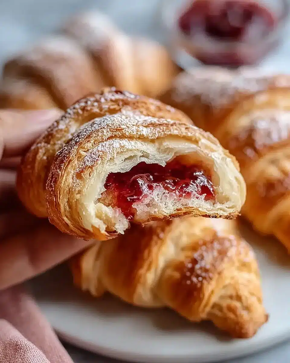 Freshly baked croissants served with a variety of jams