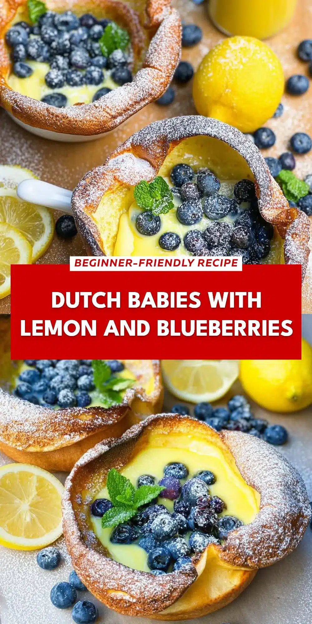 Dutch Babies with Lemon and Blueberries