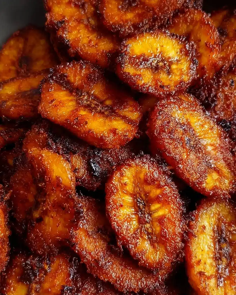 Delicious fried sweet plantains served as a snack or side dish.